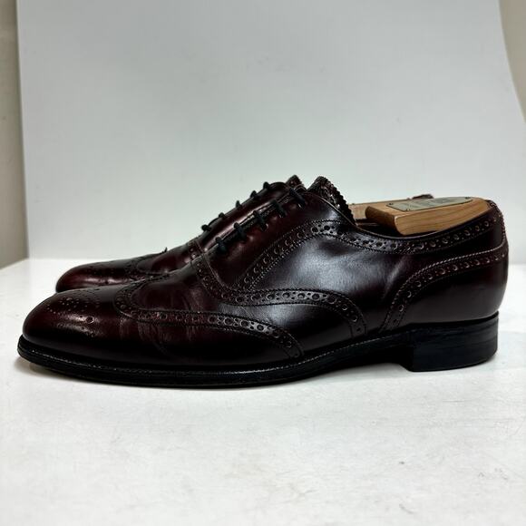 VERY GOOD VTG Alan McAfee Wingtip Oxford Bal Burgundy Made England 8.5 / US 9.5 main image 6